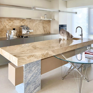 แผ่นหยกเปอร์เซียสีขาวพรีเมียม ขัดเงา/เจียร ตัดตามขนาด ออกแบบตามสั่ง สำหรับเคาน์เตอร์ โต๊ะเครื่องแป้ง ขายส่งจากโรงงานโดยตรง - Product Image 3