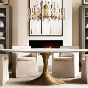 <span class=keywords><strong>Tavolo</strong></span> da Pranzo Moderno di Lusso in <span class=keywords><strong>Marmo</strong></span> con Base a Tromba Tulipano, Ecologico e Durevole, per Sala da Pranzo, Cucina e Soggiorno - Product Image 3