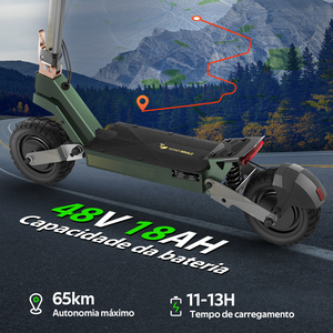 Trottinette électrique pliable pour adultes HONEYWHALE H2dual, entrepôt Brésil, 1200W, batterie 36V 18Ah, pneus 10 pouces, autonomie 50 km, écran intelligent - Product Image 4
