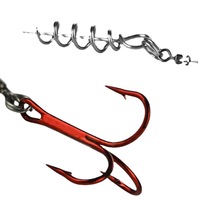 1 #   Set Rig Pancing Tiga Mata Kail 1/0 2/0 dengan Tiga Warna Kawat Baja, Dilengkapi Mata Kail Kawat Baja dengan Titik Pengunci Pegas