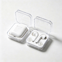 Boîte à clapet transparente pour produits électroniques grand public avec trou de suspension pour écouteurs, présentoir d'étagère de supermarché en PET thermoformé personnalisable