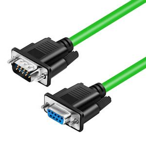 כבל תעשייתי DB9 <span class=keywords><strong>9</strong></span>-Pin RS232 טורי זכר נקבה 485 ירוק גמיש לחיבור יציאת COM - Product Image 1
