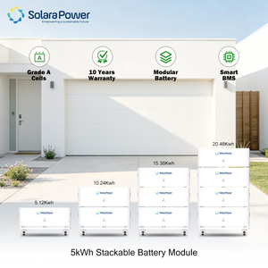 Solara Power 5KWH 10KWH LiFePO4 Lithium-Ion <b>Battery</b> 51.2V Solar System Home Power Storage BMS Stackable CAN Split Brick - Product Image 4