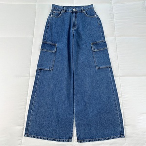 Jeans <span class=keywords><strong>Cargo</strong></span> larghi da uomo con gamba larga da uomo a vita media <span class=keywords><strong>pantaloni</strong></span> in Denim da uomo <span class=keywords><strong>Cargo</strong></span> Jeans larghi - Product Image 5