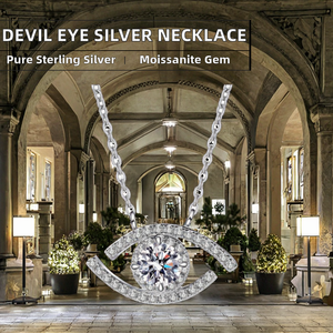 Collar de Moda con Colgante de Ojo de Diablo Runqi de Joyas Luxira de Alta Calidad, Chapado en Oro, Plata de Ley 925, con Moissanita - Product Image 2