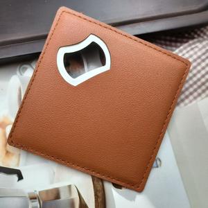 Ouvre-bouteille manuel en métal écologique, argent brossé, personnalisé, en stock, en acier inoxydable, carré, en cuir PU - Product Image 3