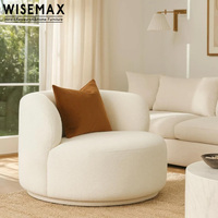 WISEMAX FURNITURE Fauteuil d'appoint moderne et simple en tissu Teddy blanc pour hôtel, bureau, café, studio, villa