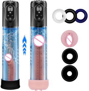 Kit d'entraînement électrique pour la masturbation masculine, pompe à vide pour l'agrandissement du pénis, pompe pour la dysfonction érectile avec anneau pénien - Product Image 1