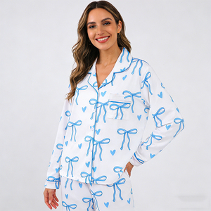 <span class=keywords><strong>Pigiama</strong></span> da Donna Personalizzato con Logo, in Cotone Modal e Bambù, Morbido Set Due Pezzi, Abbigliamento da Casa per Donna, Set <span class=keywords><strong>Pigiama</strong></span> <span class=keywords><strong>Familiare</strong></span> - Product Image 3