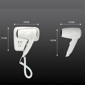 Secador de Pelo de Pared de 18 cm, Diseño Compacto para Baño de Hotel y Uso Doméstico, con Concentrador y Difusor - Product Image 1