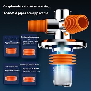 ท่อระบายน้ำแบบ 2-in-1 ABS ป้องกันกลิ่น ท่อระบายน้ำทิ้งในห้องน้ำแบบทันสมัย พร้อมตัวกรองดับกลิ่นแบบพิเศษ ข้อต่อท่อระบายน้ำแบบสามทางสำหรับการระบายน้ำอย่างมีประสิทธิภาพ - Product Image 5