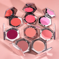 Fard à joues végétalien pigmenté sur mesure pour usine, logo OEM, 8 couleurs avec emballage doré, blush mat, maquillage de luxe