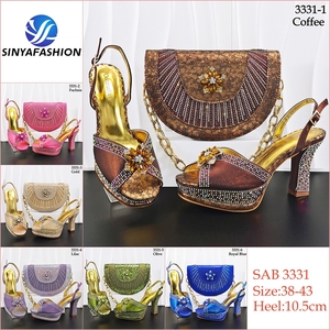 Sinya <span class=keywords><strong>tacco</strong></span> alto <span class=keywords><strong>scarpe</strong></span> italiane con borsa nigeriano con pietre <span class=keywords><strong>scarpe</strong></span> di corrispondenza borsa per le donne occasione - Product Image 2
