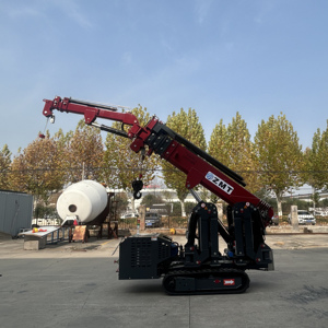מנוף זחלילי דיזל ZMT P-1033 בעל כושר הרמה של <span class=keywords><strong>3</strong></span> טון עם סיבוב 360 מעלות, נייד, מיני, גובה הרמה 30.5 מטר, מתאים לגגות, בעל תקן CE - Product Image 2