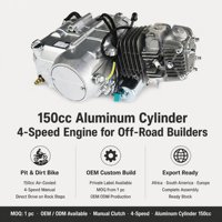 Ensemble moteur de moto tout-terrain 150cc OEM d'usine, refroidissement par air, embrayage manuel, cylindre en aluminium, 4 vitesses