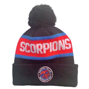 Sports de ski d'hiver Hommes Femmes Stripped Jacquard Pompom Beanie, Beanie With Custom Patch - Product Image 1