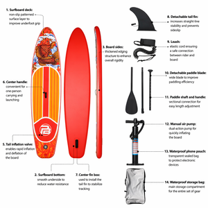 Planche de paddle gonflable OEM 2026 de haute qualité avec motif <span class=keywords><strong>Koi</strong></span>, ensemble <span class=keywords><strong>SUP</strong></span> avec pagaie, ailerons, leash, pompe et sac pour le yoga et le tourisme - Product Image 6