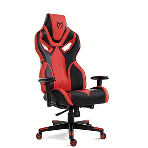 Kursi Gaming Kulit Sintetis Customizable Grosir Pabrik AJUNION, Rangka Metal, Ergonomis, Kursi Komputer, Kursi Balap, Merah - Product Image 1