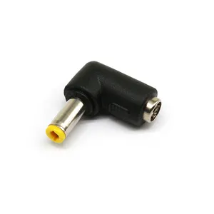 Adaptador de tomada dc 500*5.5, macho para fêmea, 90 graus, conector de tomada dc, 2.5 peças