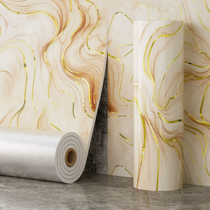 Indoor Waterproof <b>Vinyl</b> Modern 3D Marble Reusable Wall Sticker Roll Peel and Stick Wallpaper - Product Image 4