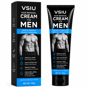 Kit d'<span class=keywords><strong>épilation</strong></span> corporelle VSIU 120g, crème dépilatoire douce testée par des dermatologues, action rapide pour les hommes, soin quotidien - Product Image 1