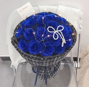Têtes de fleurs artificielles en soie, taille Honor, à paillettes, modernes, éternelles, avec poudre dorée et cristaux, multicolores, pour mariage et <span class=keywords><strong>d</strong></span>écoration intérieure, vente en gros directe usine - Product Image 5