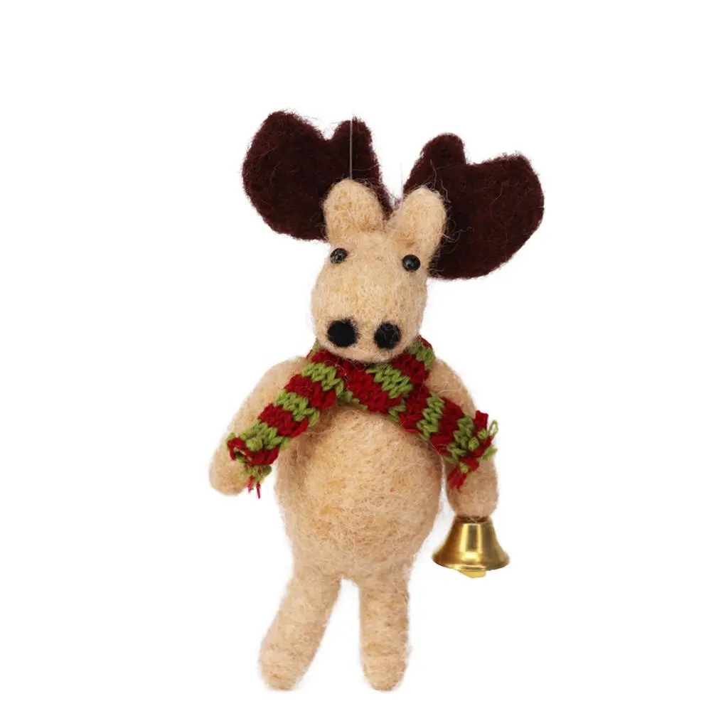 ออกแบบใหม่ Handmade ขนสัตว์ Moose เครื่องประดับคริสต์มาส