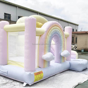 Nouvelle popularité écologique PVC extérieur saut maison gonflable videur châteaux <span class=keywords><strong>grand</strong></span> arc-en-ciel rebond maison saut château avec toboggan - Product Image 2