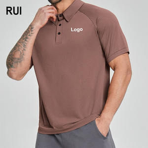 RUIQUWIN Camiseta Deportiva de Cuello Alto para Hombre, Secado Rápido, Transpirable, para Senderismo y Gimnasio, Color Sólido, Manga Corta, Casual - Product Image 1