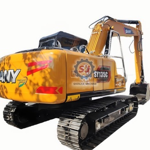 Excavatrice sur chenilles d'occasion SY135CPRO 13,5 tonnes, godet de 0,6 m, importée de Chine, moteur Sany, boîte de vitesses, contrôle PLC, économie de 40% - Product Image 1