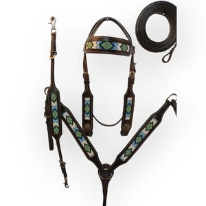 Accesorios de cuero Premium personalizados para caballos Western Headstall Breast Collar - Product Image 3