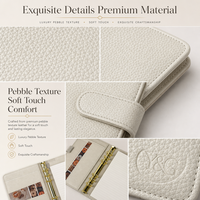 Carpeta de Anillas A5 de Lujo al por Mayor de Cuero PU con 6 Anillas Doradas, Cubierta Suave Granulada Personalizada Premium para Tarjetas Postales