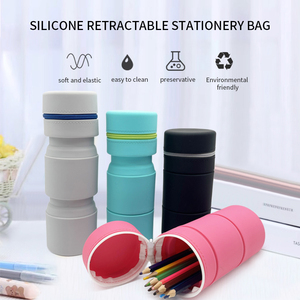 Custom Student Stationery <b>Bag</b> Pencil case Large Capacity Foldable Pen Holder <b>Bag</b> Silicone Pencil Pouch <b>Bag</b> With Zipper - Product Image 2