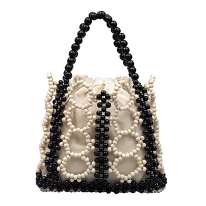 New Fashion Beaded Tote Bag Rattan Beach Handmade Bags Classic Purses Versatile Women's eco friendly custom tote bag