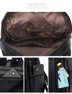 NEW Fashion Korean Ladies PU Leather <b>Backpack</b> <b>Large</b> Capacity Outdoor Travel Leisual Girls Daypack Bags for Women - Product Image 2