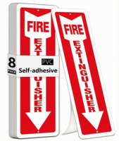 Pegatinas Autoadhesivas para Extintores de Incendios, Pegatinas de Vinilo Personalizadas de PVC para Extintores con Flecha, Resistentes a la Decoloración, Fáciles de Instalar