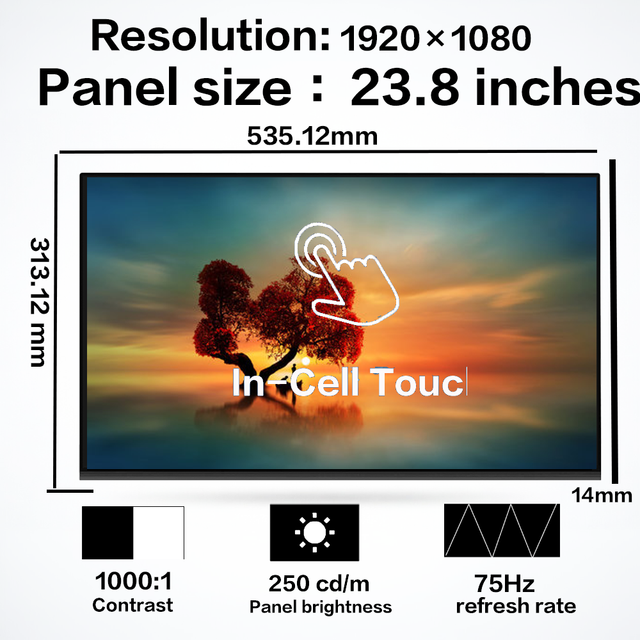 23.8 Inch 1920x1080 In-Cell Touch LCD Display for AIO LM238WF5-SSA1 LM238WF5-SSG1