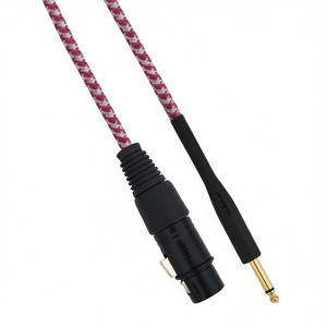 Câble Cannon XLR femelle vers jack mâle 6,35 mm, 3 mètres, mono, blanc fuchsia - Product Image 2
