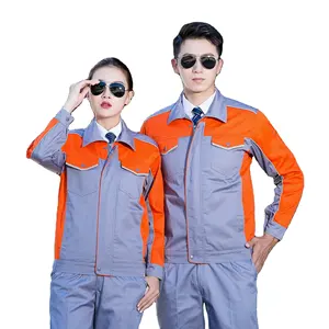 Jaket kerja ukuran Plus, jaket biru pekerja bermotif Logo bengkel, kain pelindung kerja