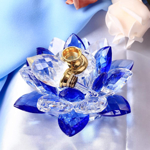 Botella de Perfume de flor de loto, rellenable, decorativa, zafiro, brillante, para regalos - Product Image 3