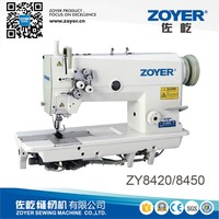 Machine à coudre industrielle Juki à entraînement par courroie, double aiguille, point noué, modèle ZOYER ZY8420, pour vêtements, 50 cartons, couleur blanche, en promotion