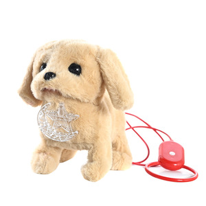 Perro <span class=keywords><strong>de</strong></span> juguete eléctrico <span class=keywords><strong>de</strong></span> peluche transfronterizo, simulación <span class=keywords><strong>de</strong></span> mascota electrónica, muñeco <span class=keywords><strong>de</strong></span> perro que camina y mueve la cola con campana, juguete para niños - Product Image 4