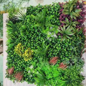LO-949 Vente en gros Panneau mural végétal artificiel 1x1m résistant aux UV pour la décoration de jardin et l'aménagement extérieur - Product Image 4