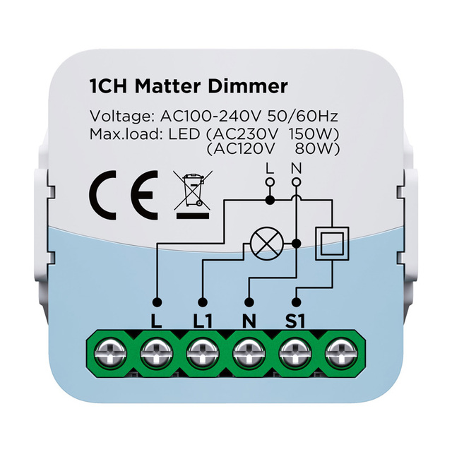 LEDEAST MT-Dimmer-S01 TUYA Smart Life App Remote Control WiFi Smart DIY Module AC100-240V Matter Smart Dimmer Module