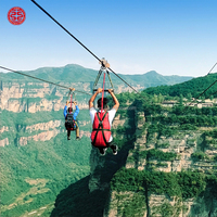 Adventure Zip line Siège Volant Câble Métallique en Acier Inoxydable Kit Zip Line Extérieur avec Accessoires Complets