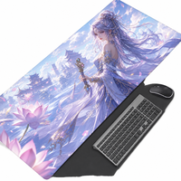 Tapis de souris gaming en caoutchouc, motif anime et dessin animé, avec bords étendus, design personnalisable et surpiqué, pour bureau/maison, en stock