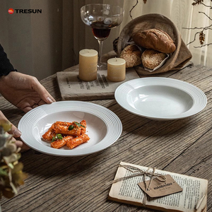 Wholesale High Quality Ceramic Dinner <b>Plate</b> for Restaurant 8.5 Inch White Porcelain <b>Plates</b> Wedding Dinner Food Pasta Dishes - Product Image 6