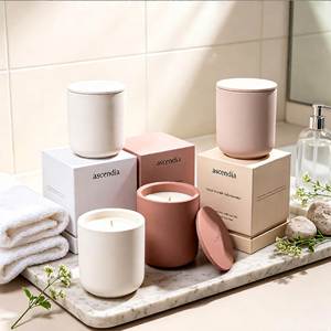 Ensemble cadeau de décoration d'intérieur minimaliste à base de cire de soja, aromathérapie, parfum floral végétal, durée de combustion de 40 à 60 heures - Product Image 2
