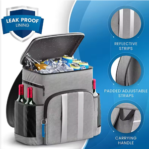 Sac à dos isotherme de luxe personnalisé avec logo, en tissu Oxford 600D, imperméable, pour pique-nique et plage, avec doublure en feuille d'aluminium - Product Image 5