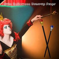 Sceptre en plastique d'Halloween, baguette de roi, de reine ou de princesse, accessoires de cosplay, bâton de fête pour enfants, jouet pour spectacle de festival ou de scène